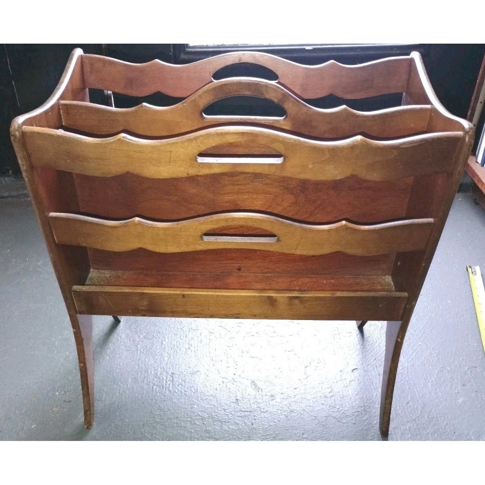 The Ferguson Brothers Wooden Vintage Magazine Rack Stand